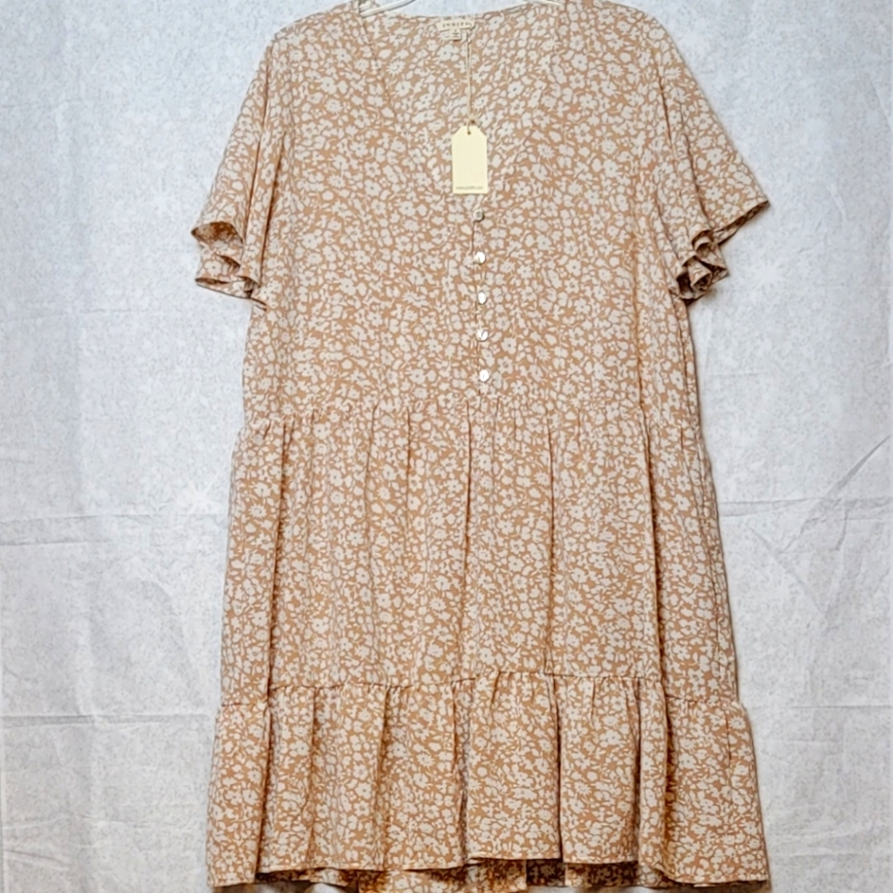JODIFL Babydoll Floral Tiered Dress